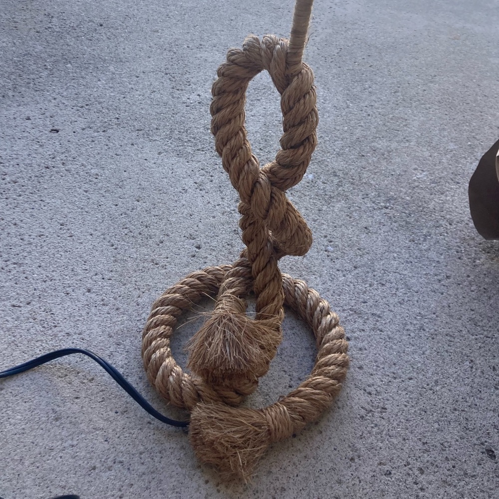 World Market Rope Knot Table Lamp - Natural Tan Nautical Accent - Picture 3 of 3